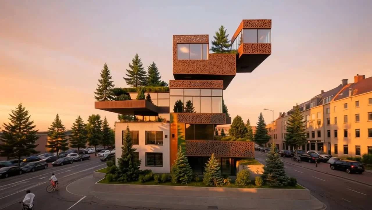 AI Leadership, speculative cantilevered building study